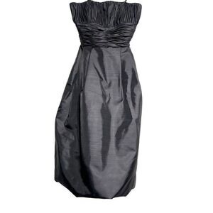 Mori Lee Strapless Taffeta Cocktail Little Black Dress Poofy Skirt Size 2